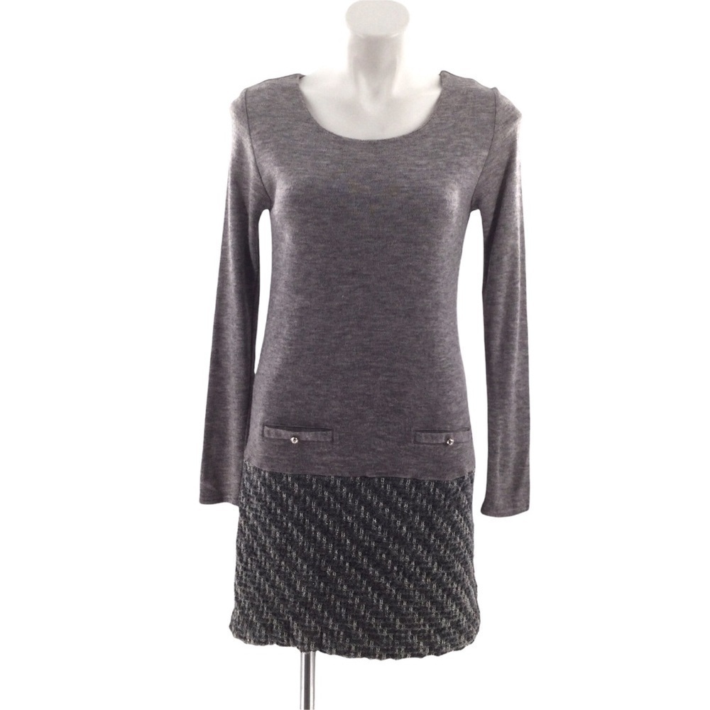Vintage Gray Wool‎ & Tweed 60's Style Dress
